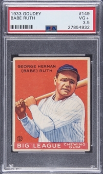 1933 Goudey #149 Babe Ruth - PSA VG+ 3.5